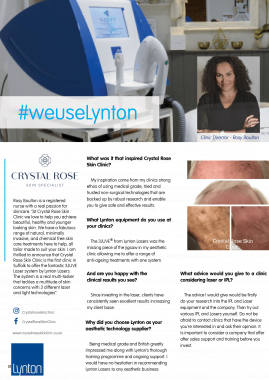 Crystal Rose Skin Clinic Lynton Lasers Celebrating 25 Years Case Study