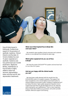 Face and Body Clinic Lynton Lasers Celebrating 25 Years Case Study