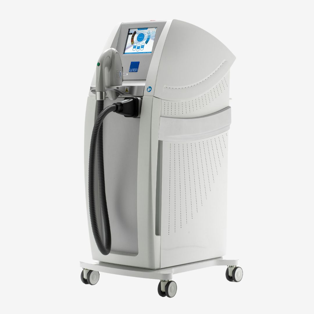 Dynamix IPL and Laser aesthetic machine for hair removal, tattoo removal, and skin rejuvenation.
